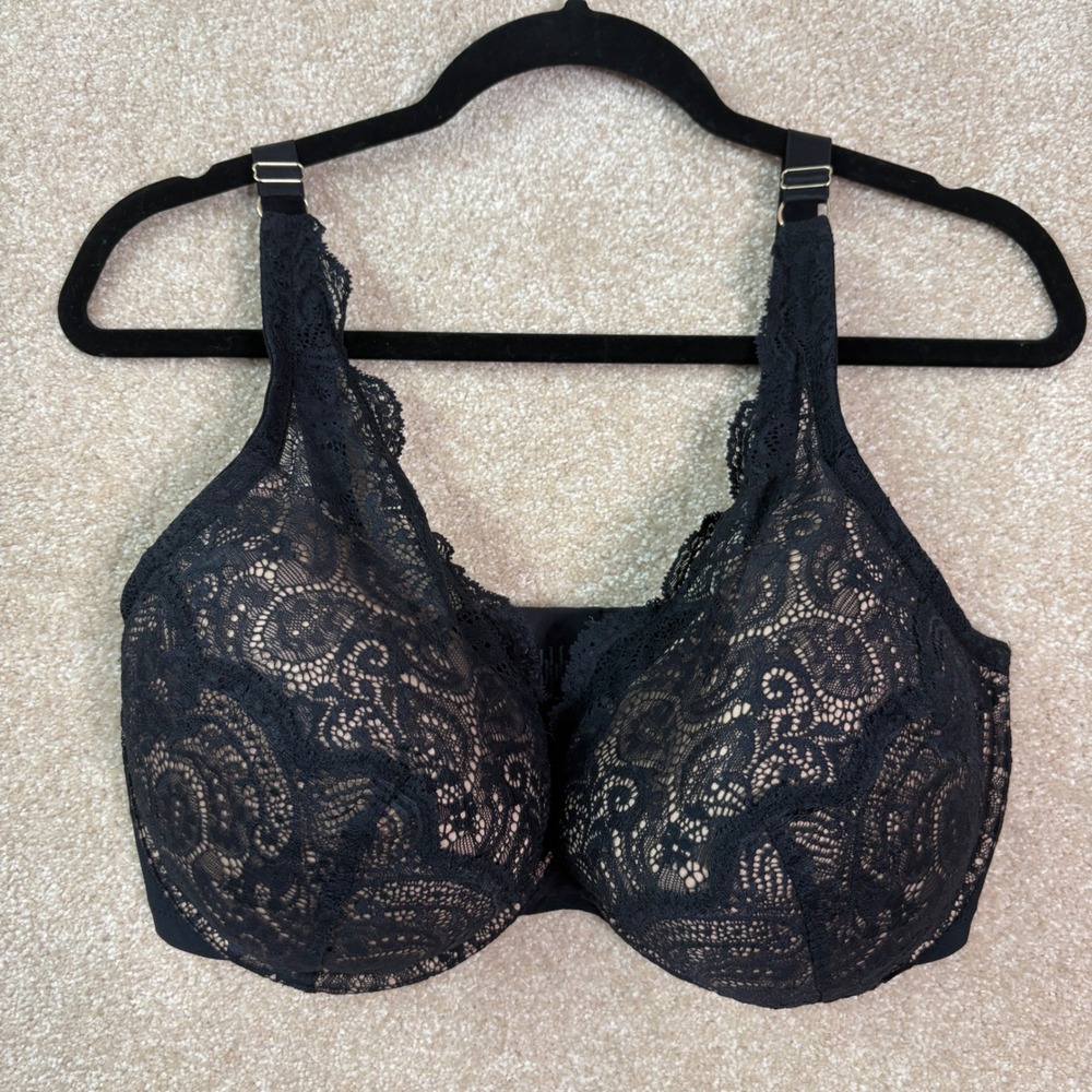 THIRDLOVE Lace Contour Bra Women's 38G Black Floral Underwire Third Love